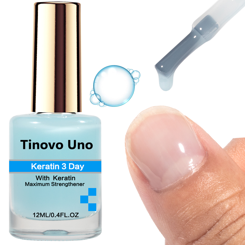 Cooperative Card Game - Tinovo เครื่องมือดูแลเล็บที่เสียหายแบบ Uno Keratin 3วันสำหรับเล็บที่เสียหายสีฟ้าอ่อนเพิ่มความแข็งแรงสูงสุดสำหรับเล็บที่เสียหายขนาด12มล.