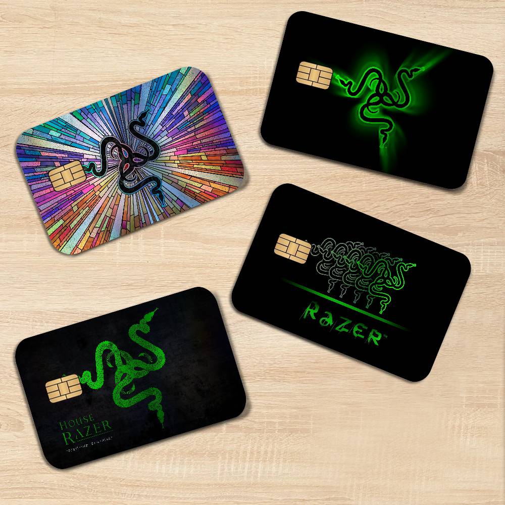 Cooperative Card Game - สติกเกอร์การ์ดธนาคารลายเลเซอร์สุดฮิต โลโก้ R-razer ใช้ได้หลากหลาย