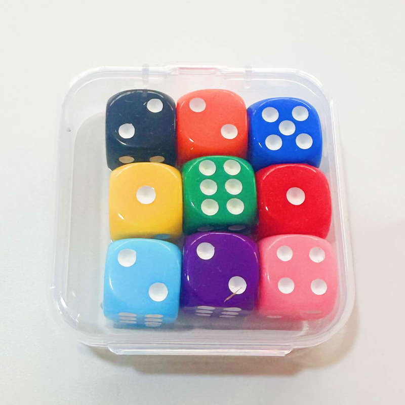 Board Game Box - ชุดลูกเต๋าคลาสสิก 9 ชิ้นในกล่อง อุปกรณ์เสริมสำหรับเกมกระดานเปลี่ยนตัวเลข สำหรับผู้ใหญ่และวัยรุ่น ใช้ได้ในครอบครัว