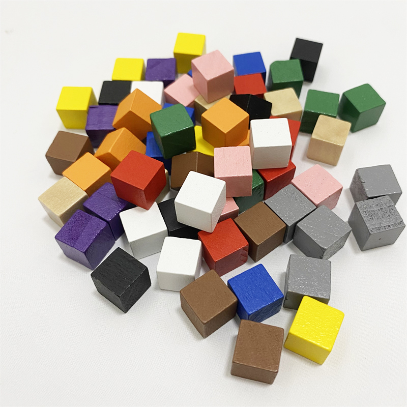 Board Game Hegemony - 50 ชิ้น/ล็อต 10 มม.ไม้ลูกเต๋าก้อนหมากรุกชิ้นมุมขวาสําหรับ Token ปริศนาเกมกระดาน