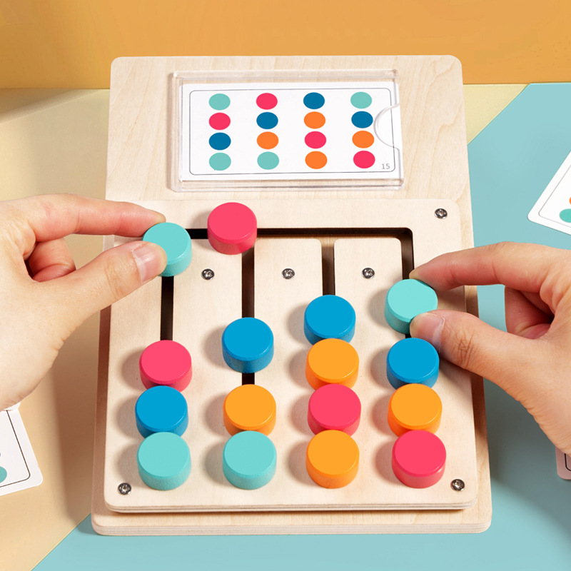 Board Game Anak - กระดานการเรียนรู้การจับคู่สีและรูปทรงแบบมอนเตสซอรี่สำหรับเด็ก ฝึกการคิดเชิงตรรกะ การประสานงานระหว่างมือและตา ของเล่นสำหรับเด็กเล็ก ของขวัญ