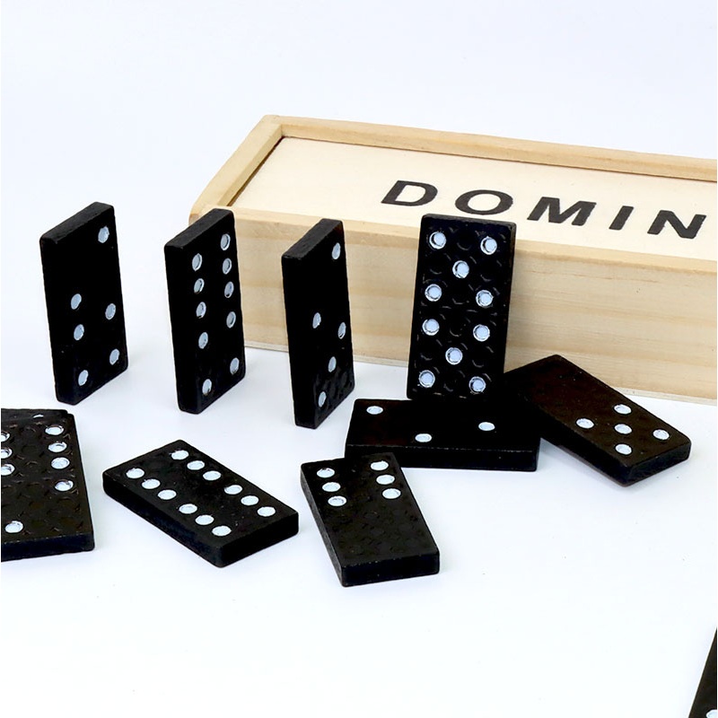 28 ชิ้นสีดําโดมิโนไม้เกมกระดาน - Board Game Monopoli บทวิจารณ์และราคา