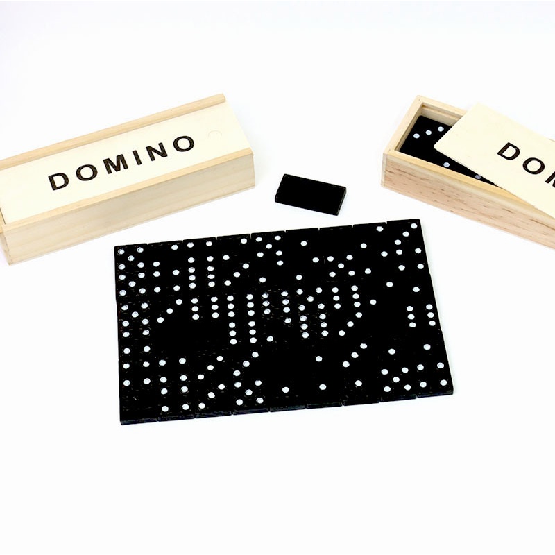 28 ชิ้นสีดําโดมิโนไม้เกมกระดาน - Board Game Monopoli บทวิจารณ์และราคา