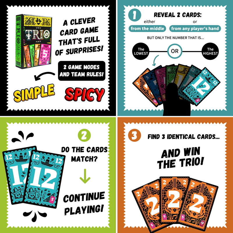 เกมกระดานไพ่ TRIO Strategic สำ - Cooperative Card Game บทวิจารณ์และราคา